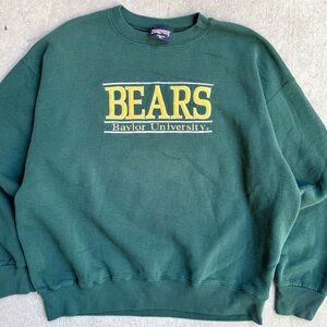Vintage 90s Baylor University Men’s Embroidered Crewneck Sweater XL 27x28